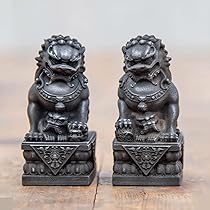M r.ヒデ様　唐獅子　魔除け　守神　陶器製　金銀唐獅子2体セット Amazon.co.jp: シーサーの置物 ミニ かわいい 8.3cm（2体セット